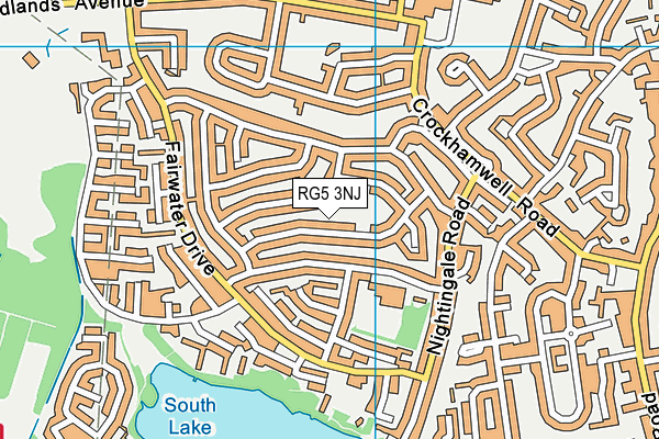 RG5 3NJ map - OS VectorMap District (Ordnance Survey)