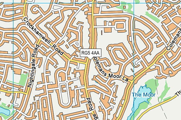 RG5 4AA map - OS VectorMap District (Ordnance Survey)