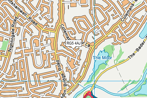 RG5 4AJ map - OS VectorMap District (Ordnance Survey)