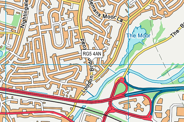 RG5 4AN map - OS VectorMap District (Ordnance Survey)