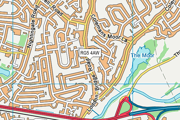 RG5 4AW map - OS VectorMap District (Ordnance Survey)