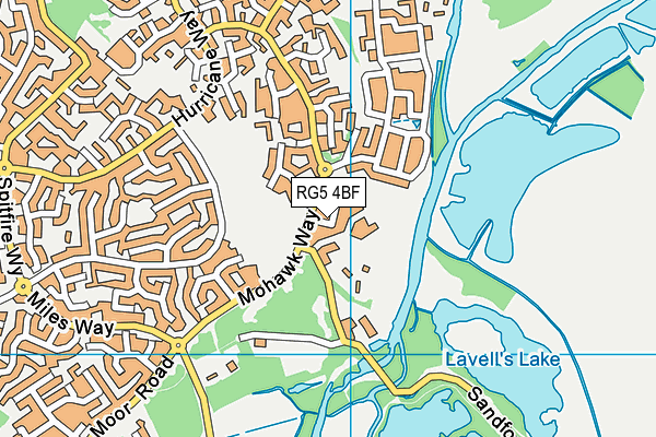 RG5 4BF map - OS VectorMap District (Ordnance Survey)