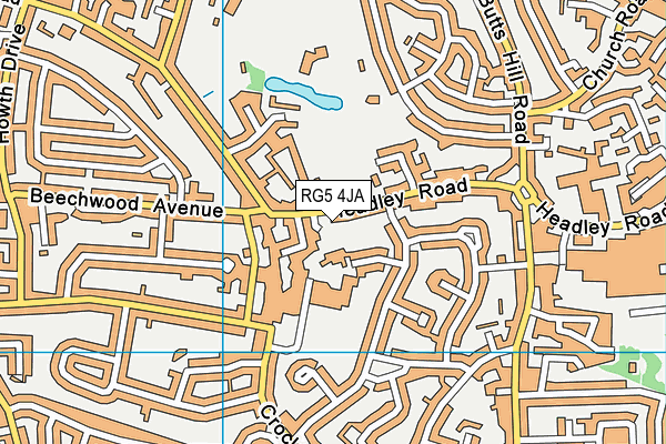 RG5 4JA map - OS VectorMap District (Ordnance Survey)