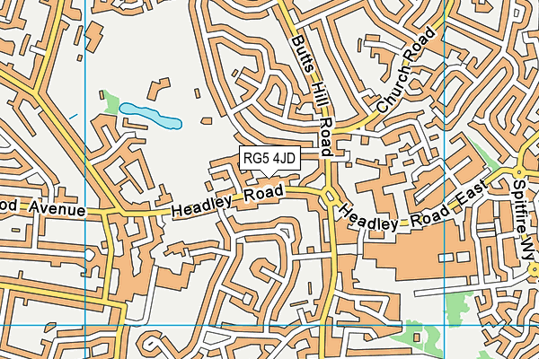 RG5 4JD map - OS VectorMap District (Ordnance Survey)