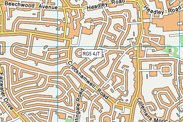 RG5 4JT map - OS VectorMap District (Ordnance Survey)