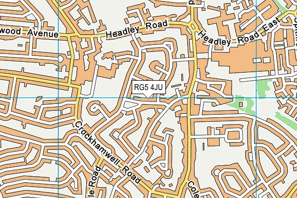 RG5 4JU map - OS VectorMap District (Ordnance Survey)