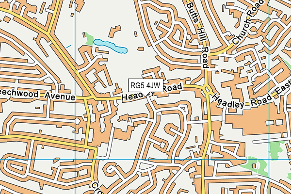 RG5 4JW map - OS VectorMap District (Ordnance Survey)