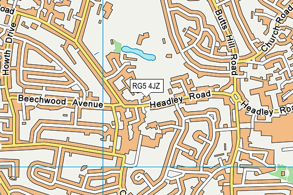 RG5 4JZ map - OS VectorMap District (Ordnance Survey)