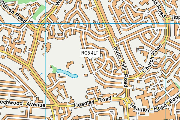 RG5 4LT map - OS VectorMap District (Ordnance Survey)