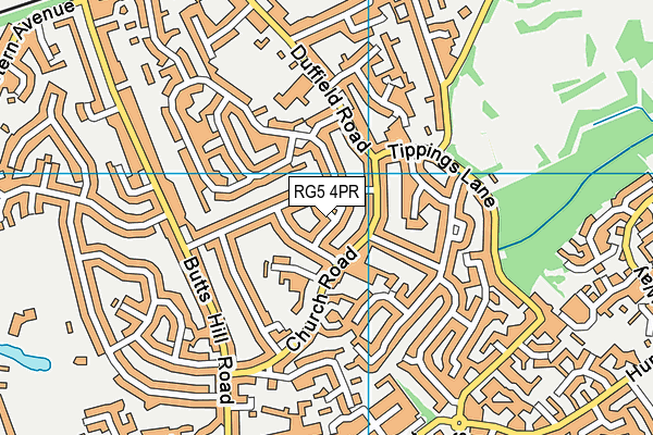 RG5 4PR map - OS VectorMap District (Ordnance Survey)