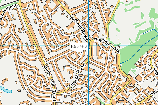 RG5 4PS map - OS VectorMap District (Ordnance Survey)