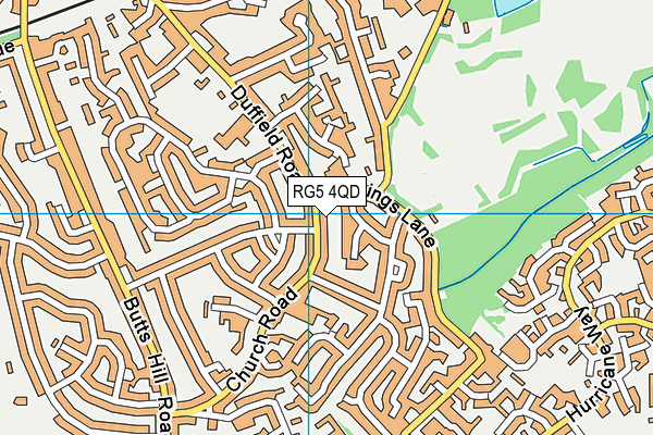 RG5 4QD map - OS VectorMap District (Ordnance Survey)