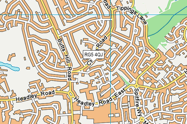 RG5 4QJ map - OS VectorMap District (Ordnance Survey)