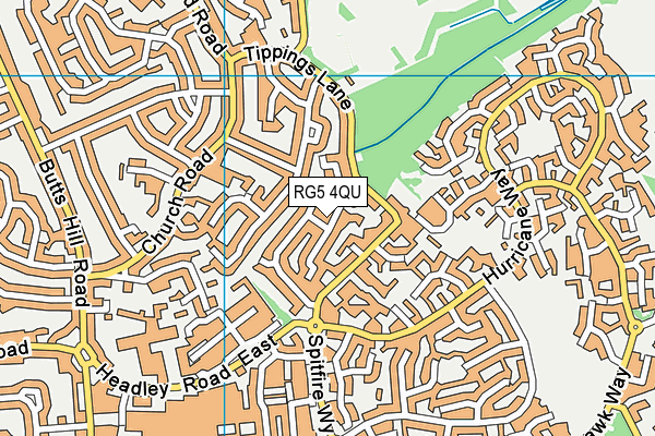 RG5 4QU map - OS VectorMap District (Ordnance Survey)