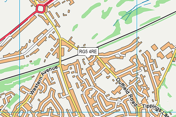 RG5 4RE map - OS VectorMap District (Ordnance Survey)