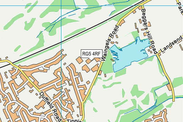 Waingels map (RG5 4RF) - OS VectorMap District (Ordnance Survey)