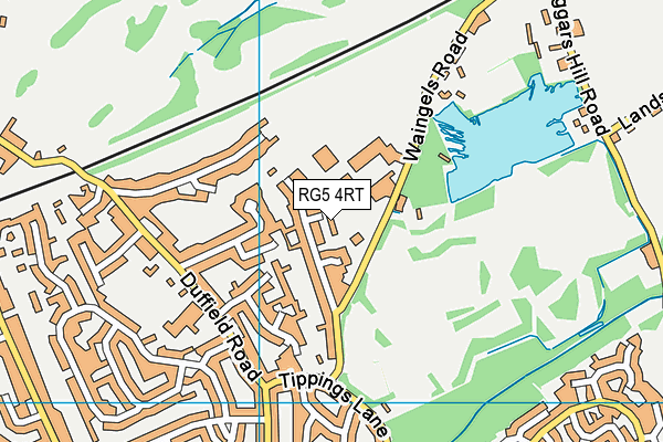 RG5 4RT map - OS VectorMap District (Ordnance Survey)