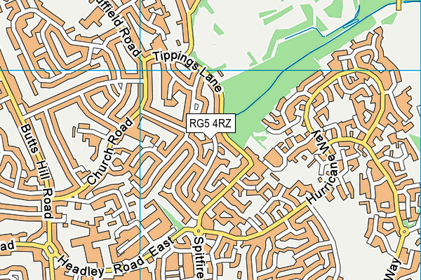 RG5 4RZ map - OS VectorMap District (Ordnance Survey)