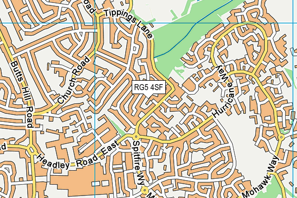 RG5 4SF map - OS VectorMap District (Ordnance Survey)