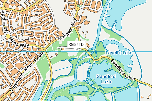 RG5 4TD map - OS VectorMap District (Ordnance Survey)