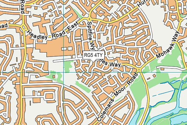RG5 4TY map - OS VectorMap District (Ordnance Survey)