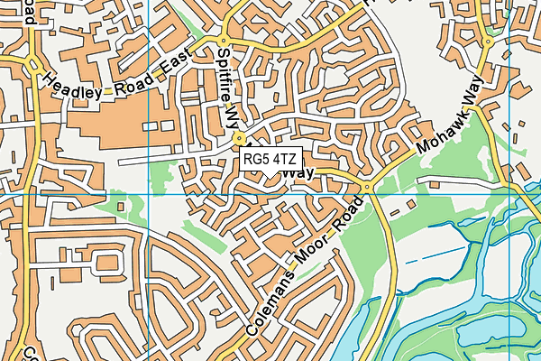 RG5 4TZ map - OS VectorMap District (Ordnance Survey)