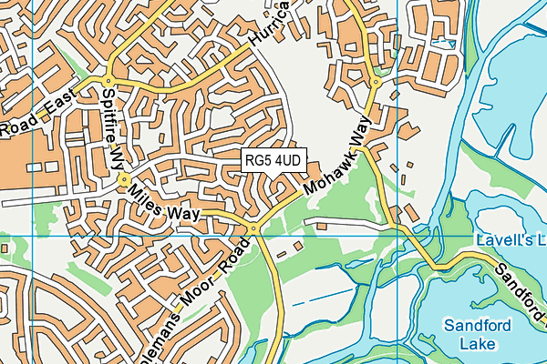 RG5 4UD map - OS VectorMap District (Ordnance Survey)
