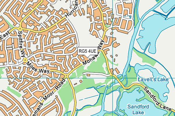 RG5 4UE map - OS VectorMap District (Ordnance Survey)