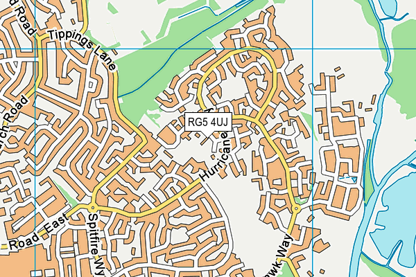 RG5 4UJ map - OS VectorMap District (Ordnance Survey)