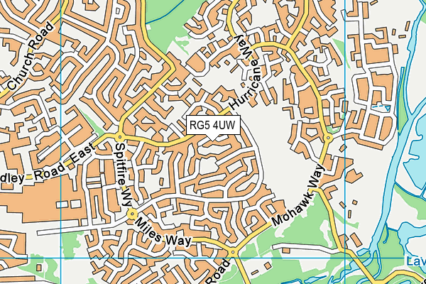 RG5 4UW map - OS VectorMap District (Ordnance Survey)