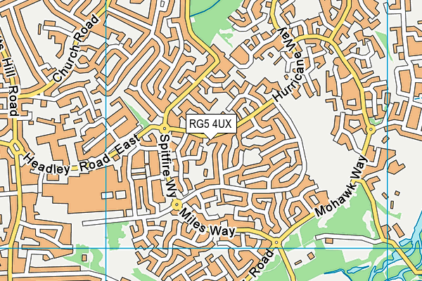 Woodley CofE Primary School map (RG5 4UX) - OS VectorMap District (Ordnance Survey)