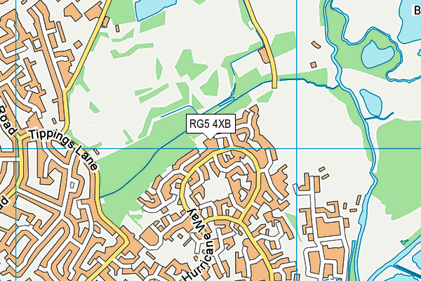 RG5 4XB map - OS VectorMap District (Ordnance Survey)