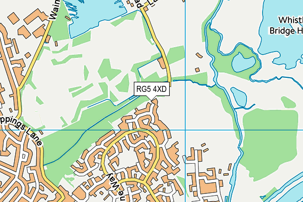 RG5 4XD map - OS VectorMap District (Ordnance Survey)