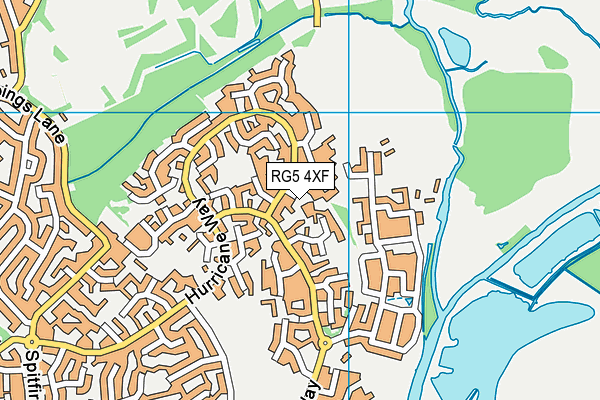 RG5 4XF map - OS VectorMap District (Ordnance Survey)
