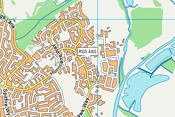 RG5 4XG map - OS VectorMap District (Ordnance Survey)