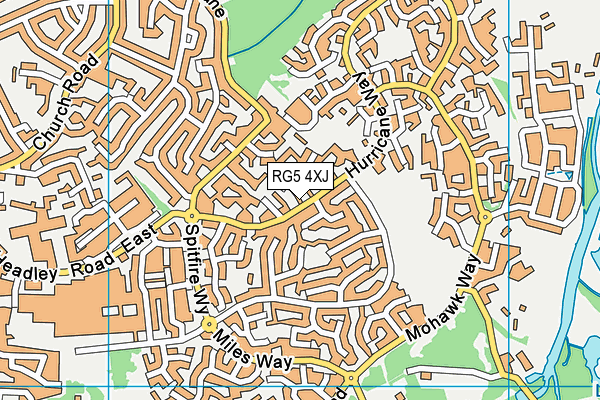 RG5 4XJ map - OS VectorMap District (Ordnance Survey)