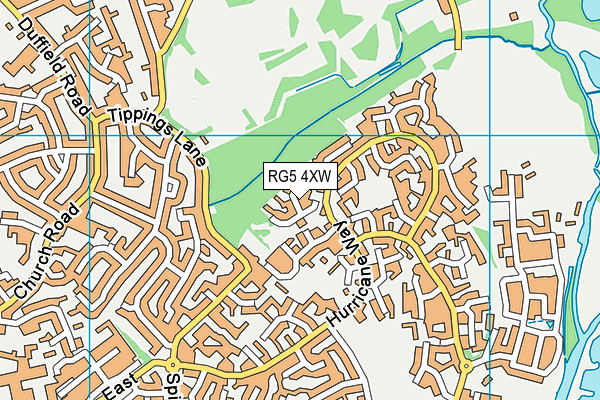 RG5 4XW map - OS VectorMap District (Ordnance Survey)