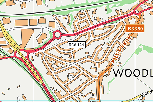 RG6 1AN map - OS VectorMap District (Ordnance Survey)