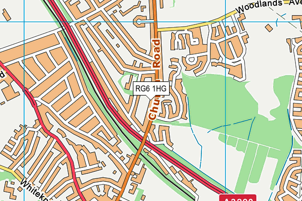 RG6 1HG map - OS VectorMap District (Ordnance Survey)