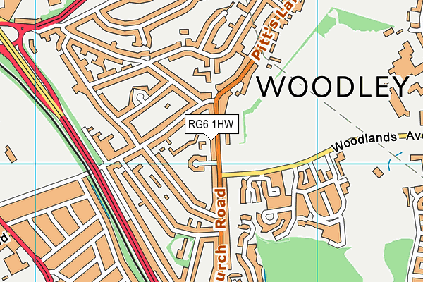 RG6 1HW map - OS VectorMap District (Ordnance Survey)