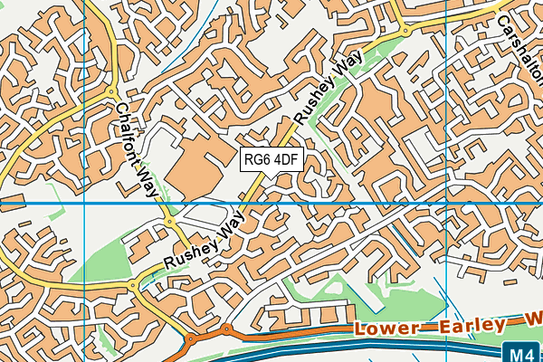 RG6 4DF map - OS VectorMap District (Ordnance Survey)