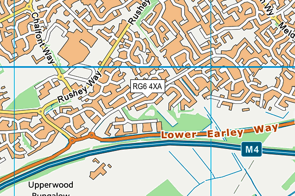 RG6 4XA map - OS VectorMap District (Ordnance Survey)