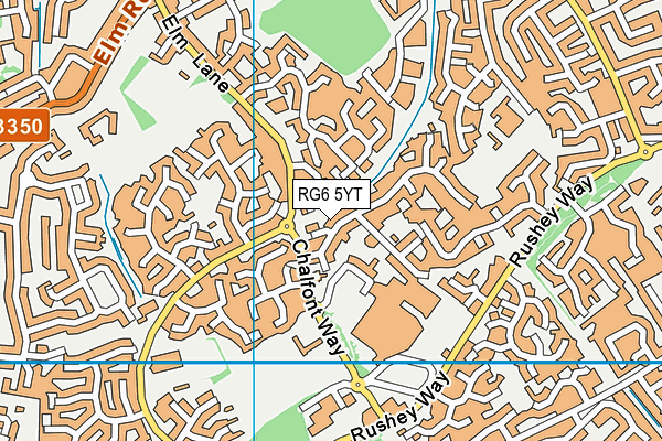 RG6 5YT map - OS VectorMap District (Ordnance Survey)