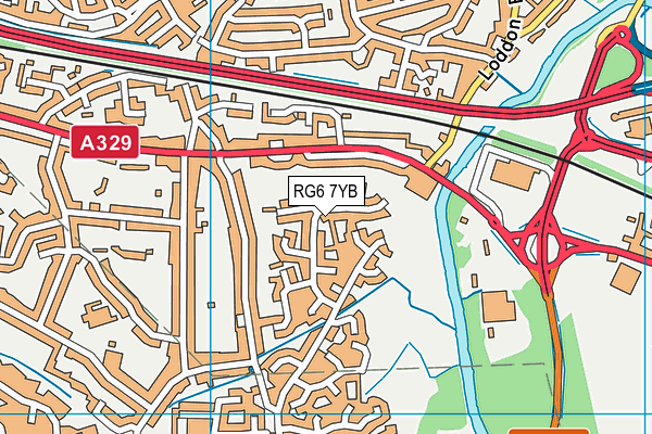 RG6 7YB map - OS VectorMap District (Ordnance Survey)