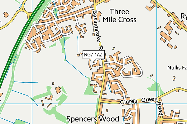 RG7 1AZ map - OS VectorMap District (Ordnance Survey)