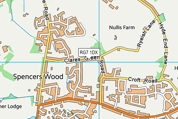 RG7 1DX map - OS VectorMap District (Ordnance Survey)