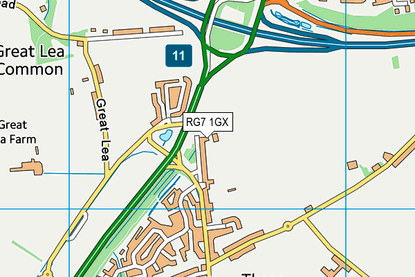 RG7 1GX map - OS VectorMap District (Ordnance Survey)