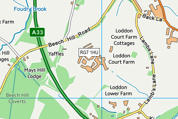 RG7 1HU map - OS VectorMap District (Ordnance Survey)