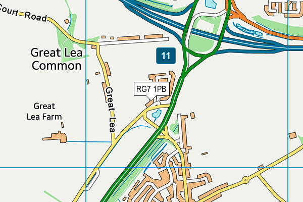 RG7 1PB map - OS VectorMap District (Ordnance Survey)