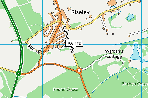 RG7 1YB map - OS VectorMap District (Ordnance Survey)